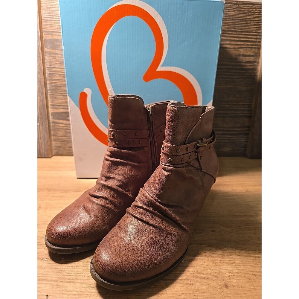 Baretraps Boots Womens 6 M SANA Ankle Booties Heels BRUSH Brown